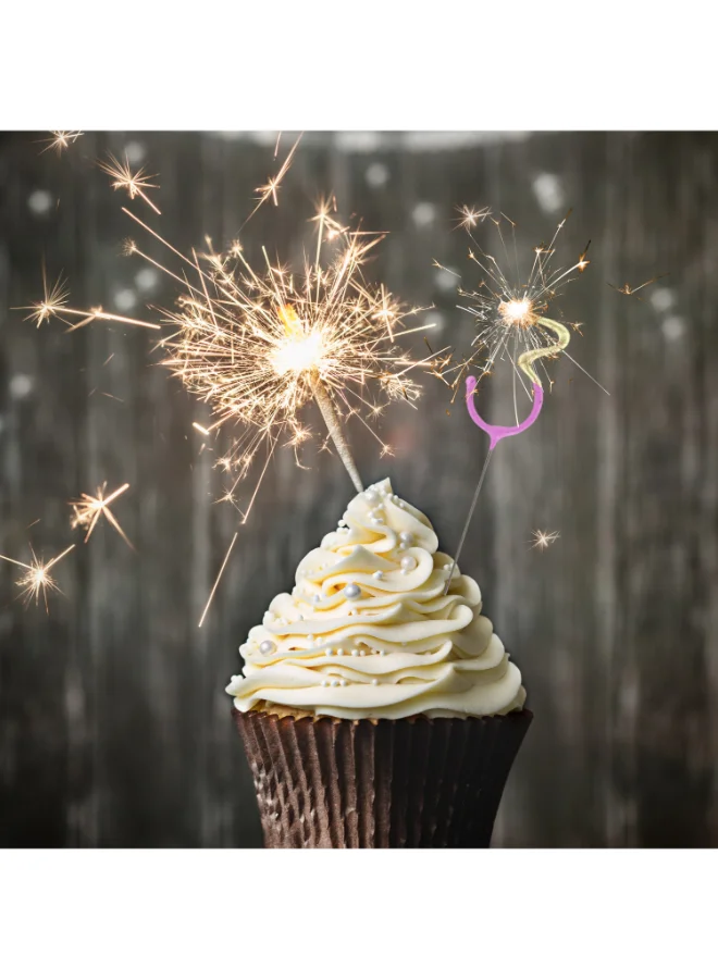 Wondercandle Bicolor 2-Tone Gold Pink Celebration Candle Number 3 Decorative Cake Topper for Birthdays Anniversaries Parties Elegant Personalized Gift German Made